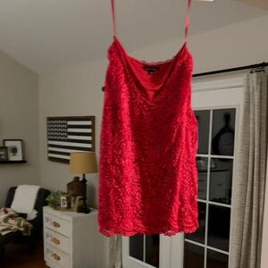 Vibrant Red Lace Tank Top Rox & Ali M